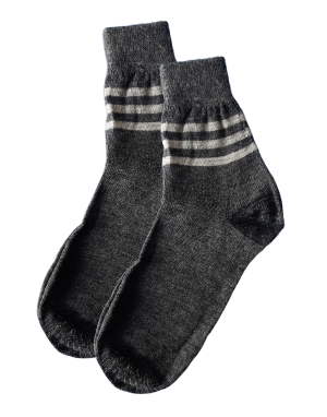 Women pure wool socks Anklet   plain design dark grey